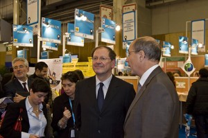 Hervé Novelli, secretaire d'Etat chargé des PME et Alain Bosetti, Président du salon